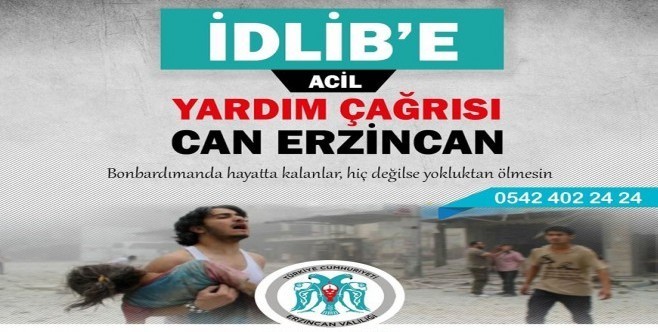 Erzincanda İdlib İçin Yardım Seferberliği Başlatıldı